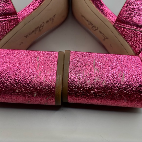 Sam Edelman Delaney Metallic Leather Mules. Size 7 Pom Pink - Picture 11 of 14